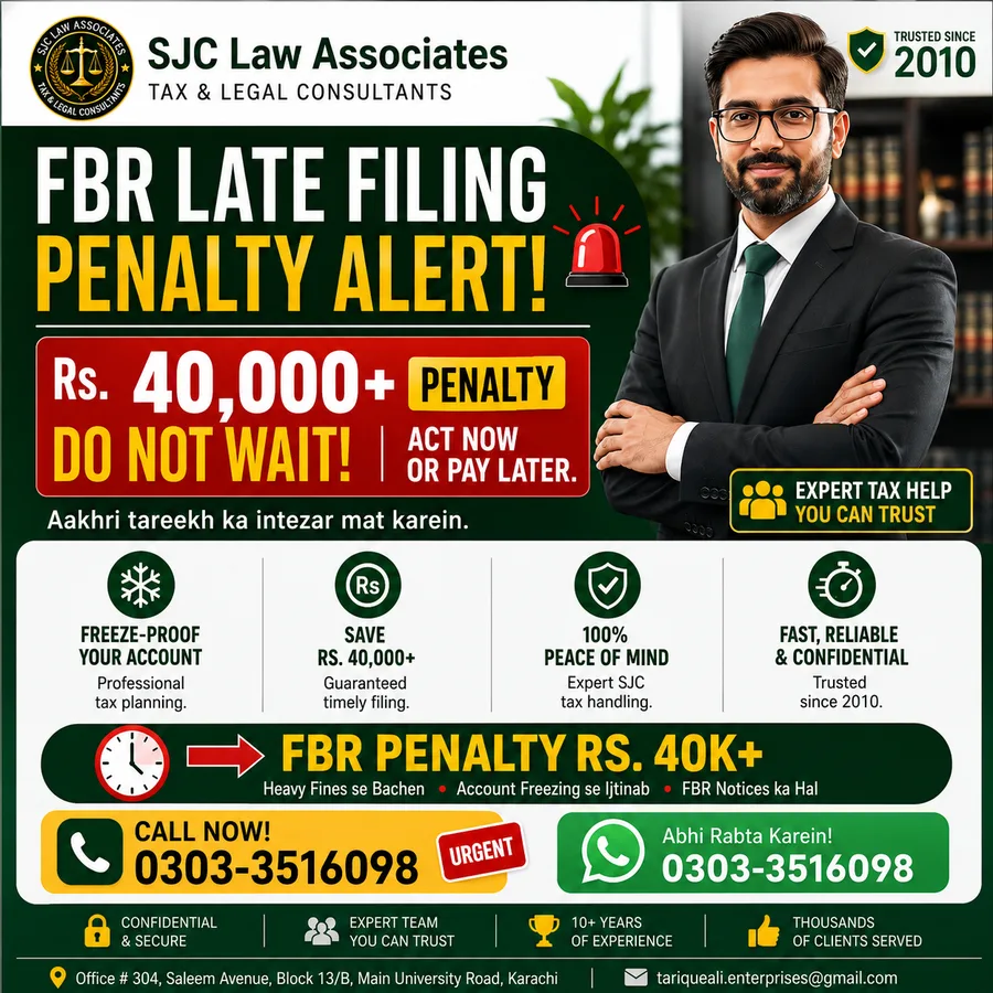 FBR late filing penalty alert